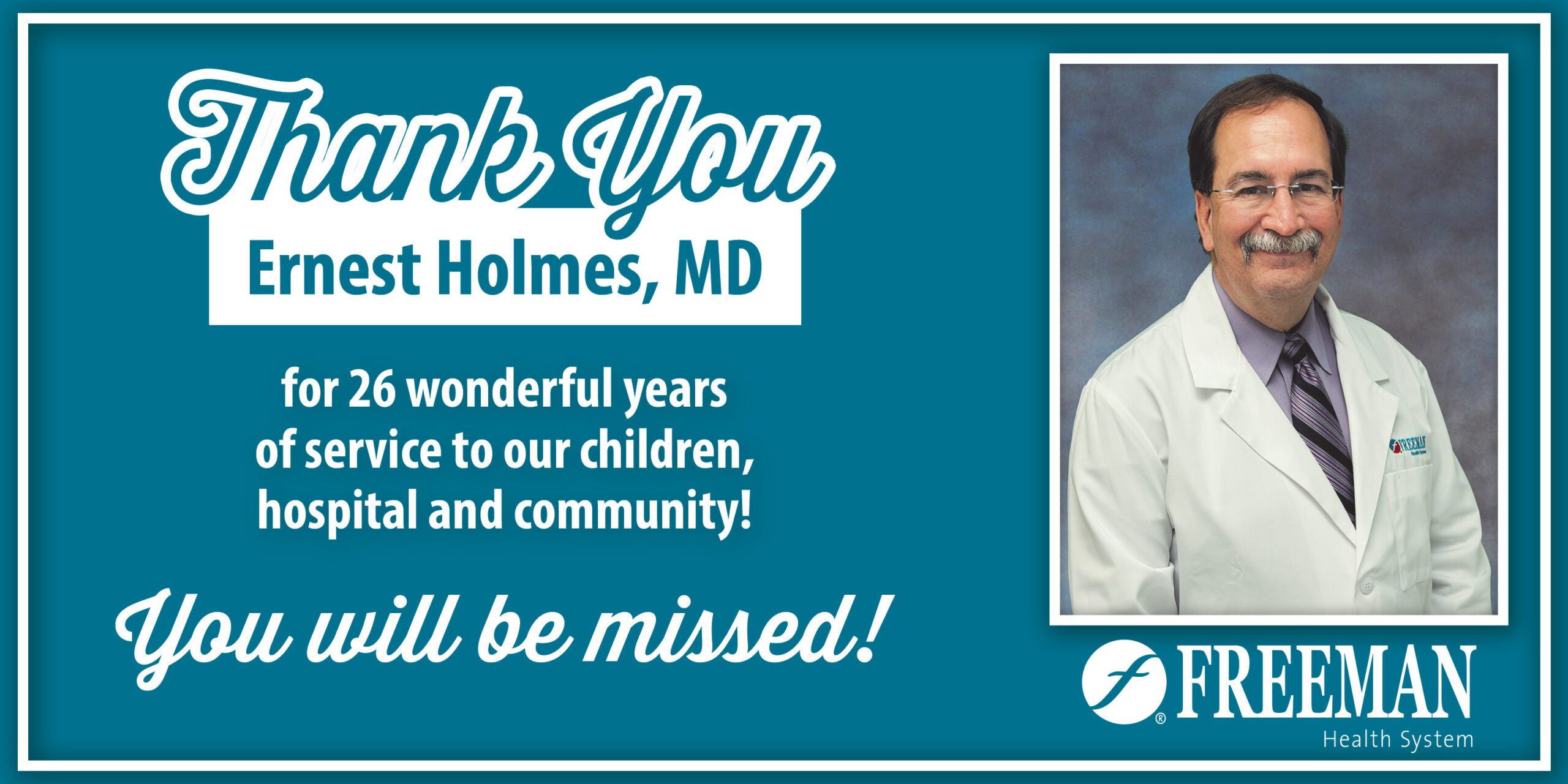 Dr. Ernest Holmes Retires After 42-Year Career