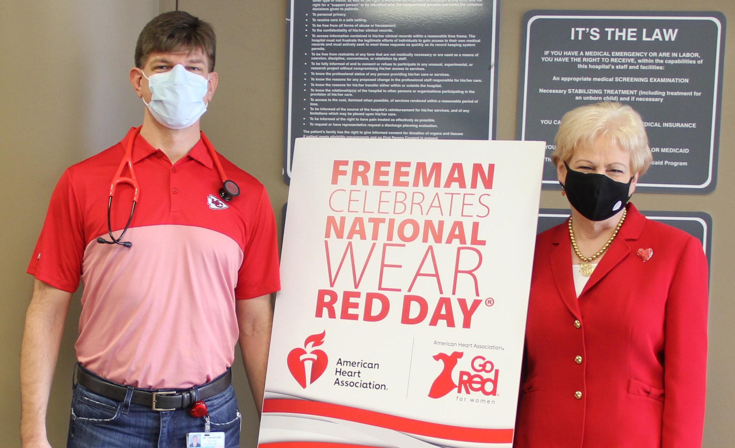 Freeman “Goes Red” to Call Attention to Women’s Heart Disease