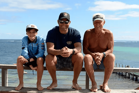 Three generations of men
